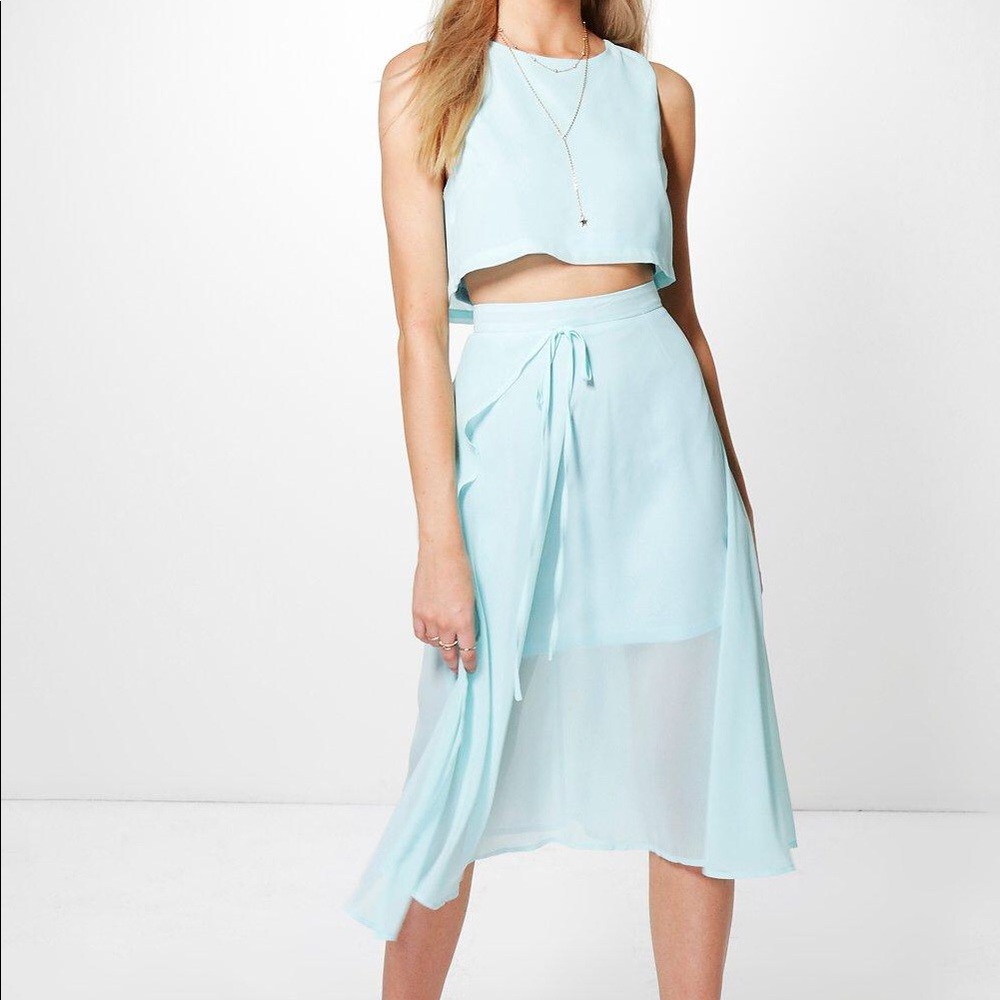 Light blue two piece co-ord set .